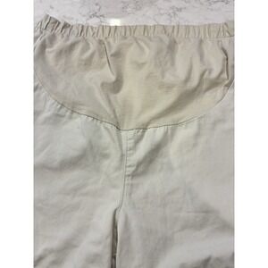 In Due Time Maternity Shorts Ivory Beige Denim Size 14 Cotton Spandex